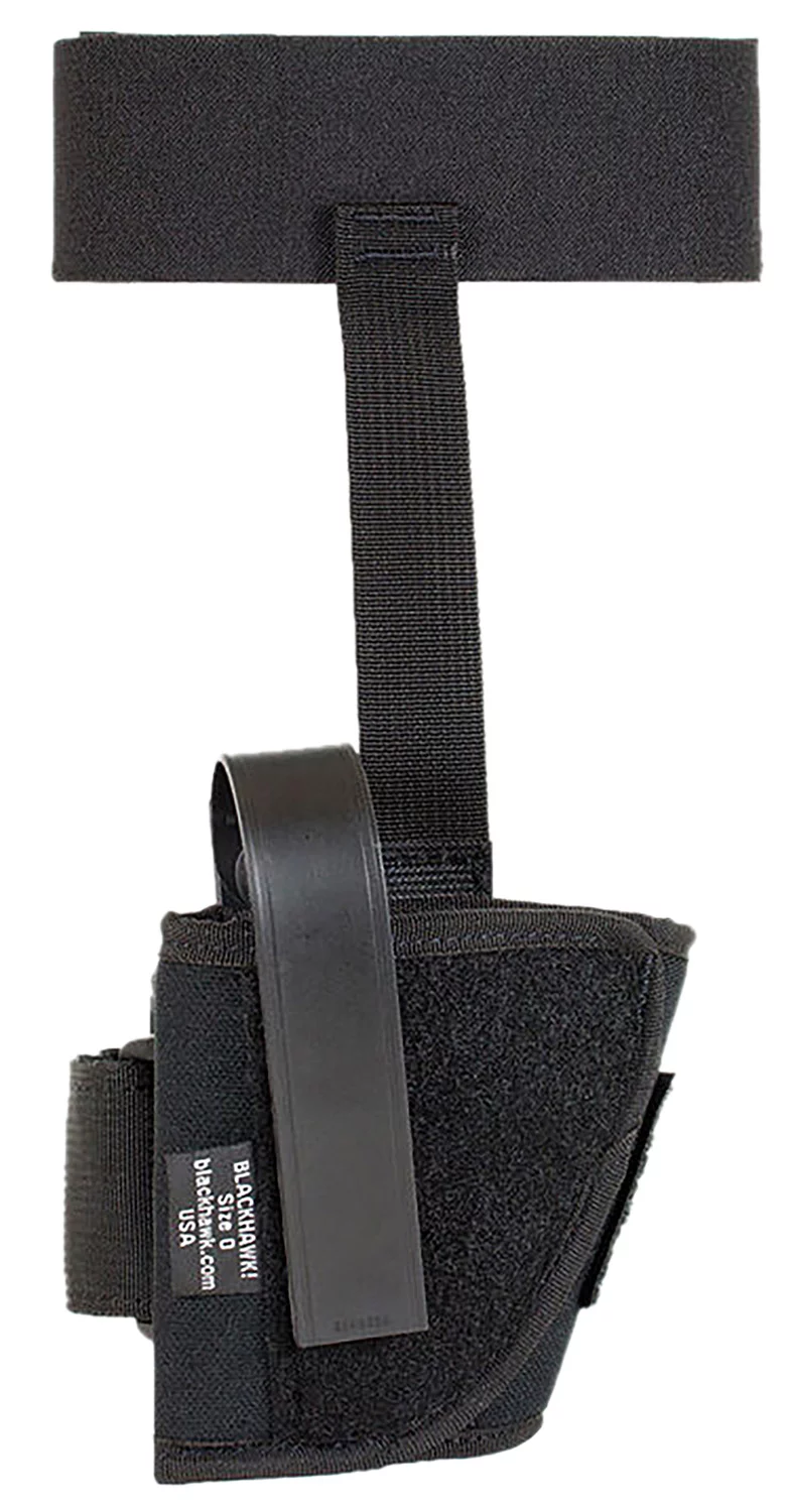 Blackhawk 40AH12BKL Ankle Size 12 Black Cordura Velcro Compatible w/Glock 26/27/33 Left Hand