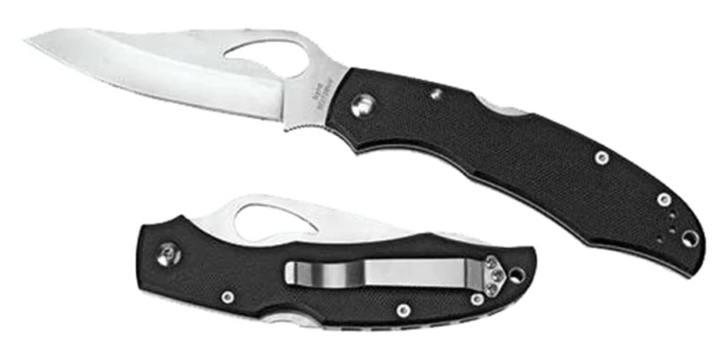 Spyderco BY03PSBK2 Byrd Cara Cara 2 Lightweight 3.75" Folding Drop Point Part Serrated 8Cr13MoV SS Blade Black Textured FRN Handle Includes Pocket Clip