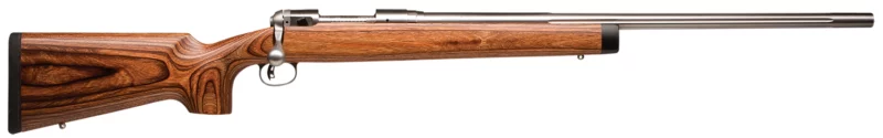Savage Arms 01270 12 BVSS 22-250 Rem Caliber with 4+1 Capacity, 26" Barrel, Matte Stainless Metal Finish & Natural Brown Laminate Stock Right Hand (Full Size)