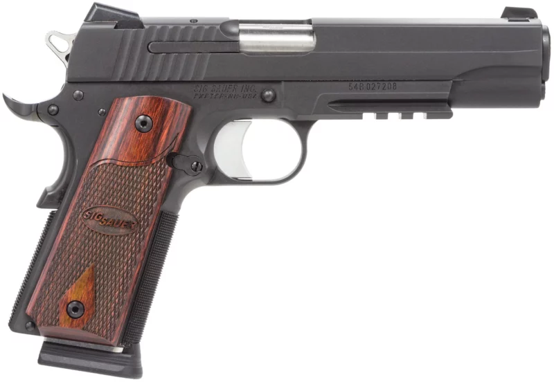 Sig Sauer 1911R45BSSCA 1911 Full Size *CA Compliant 45 ACP 5" 8+1 Black Nitron Stainless Steel Frame & Slide with Rosewood Grip