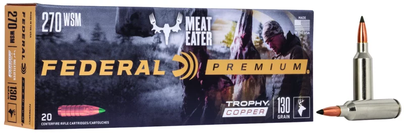 Federal P270WSMTC1 Premium 270WSM 130gr Trophy Copper 20 Per Box/10 Case