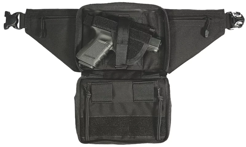 Blackhawk 60WF05BK Fanny Pack OWB Black Cordura Belt Loop Fits Most Small To Large Autos & Revolvers Ambidextrous