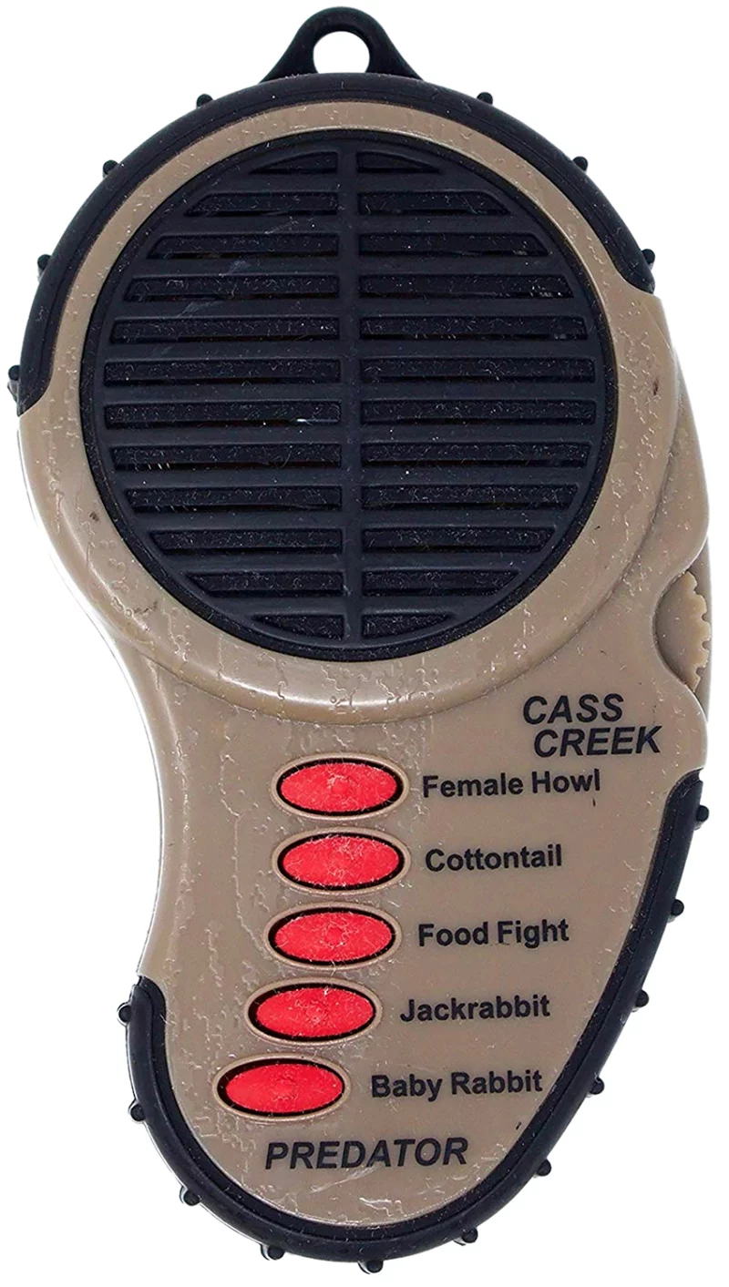 Cass Creek 010 Ergo Electronic Predator Call, 5 Authentic Calls, Brown Plastic, Includes Belt Clip