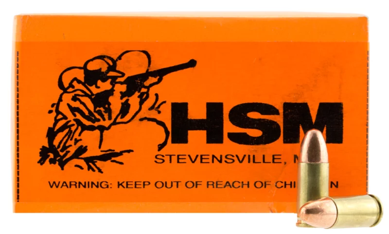 HSM 9MM4R Training 9mm Luger 124 gr Full Metal Jacket 50 Per Box/ 20 Case