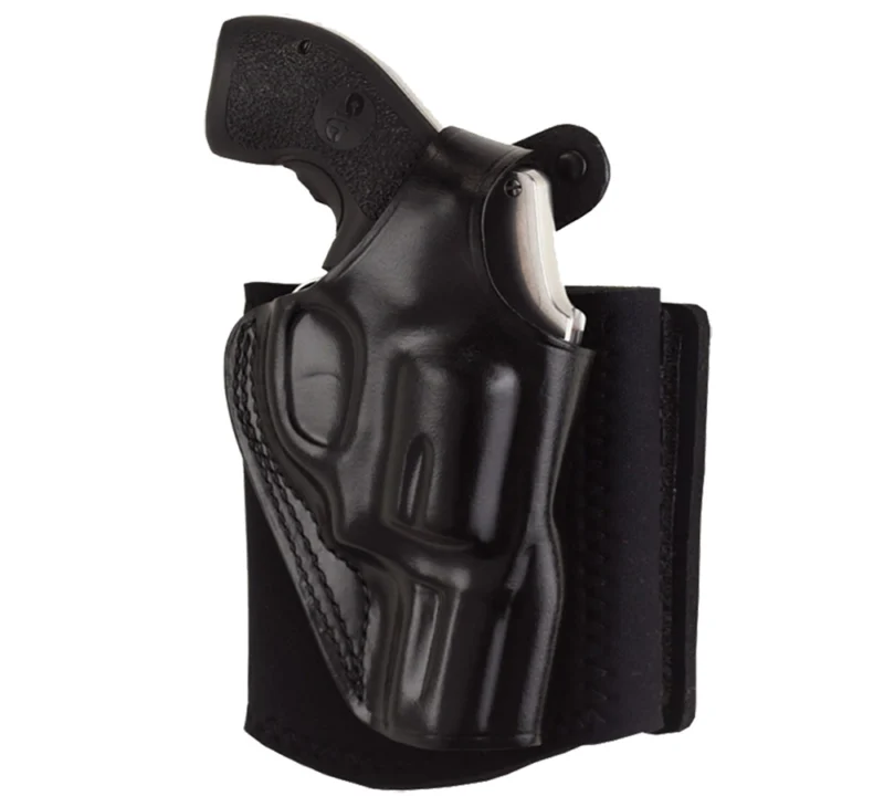 Galco AG600B Ankle Glove Size Fits Ankles up to 13" Black Leather Hook & Loop Compatible w/Sig P365/P365 SAS/Glock 42 Right Hand