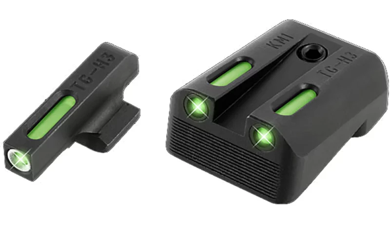 TruGlo TG13KM1A TFX Black | Green Tritium & Fiber Optic White Outline Front Sight Green Tritium & Fiber Optic Rear Sight