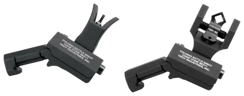 Troy Ind SSIG45SMDBT00 45 Degree Offset BattleSight Set M4 Front& Diopter Rear Black Hardcoat Anodized