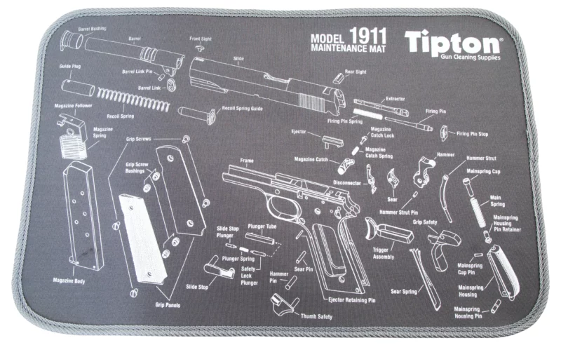 Tipton 558680 Maintenance Mat Neoprene Top w/Rubber Back Black w/Gray Trim 1911 Parts Diagram 10" L x 12" W