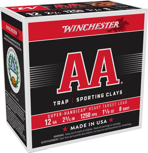 WINCHESTER AA 12GA 2.75" - 1-1/8OZ #8 1250FPS 250RR CASE
