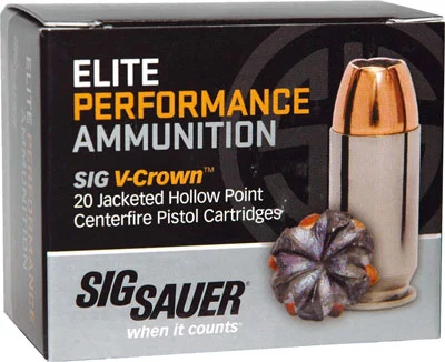 SIG 380 ACP 90GR ELITE V-CROWN - JHP 20RD 10BX/CS