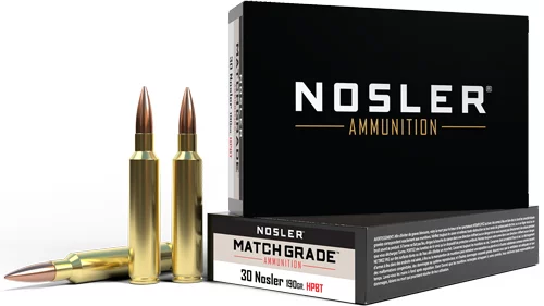 NOSLER MATCH GRADE 30 NOSLER - 190GR CUSTOM HPBT 20RD 10BX/C