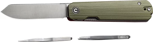 CIVIVI KNIFE SENDY 2.83" - MILLED GREEN/RED G-10 SATIN - Image 2