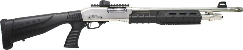 IVER JOHNSON PUMP 12GA. 3" - 18" S.NICKEL QD PG BUTTSTOCK