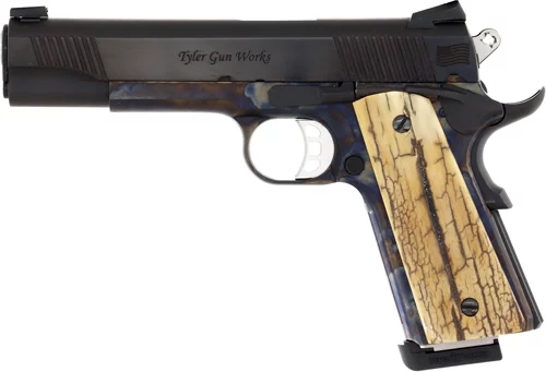 TYLER GUNWORKS 1911 GOVT - 45ACP 5" 8RND CC/BLUED/IVORY - Image 2