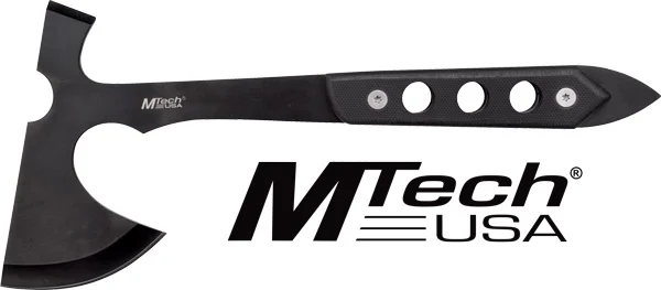 MC MTECH 10" TOMAHAWK W/SHEATH - 5" BLACK BLADE G10 HANDLE