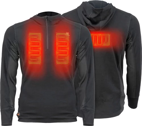 MOBILE WARMING MEN'S MERINO - HEATED SHIRT BLACK XX-LARGE
