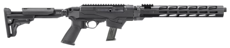 RUG PC CARBINE 9MM 16 FOLDING STOCK BLK 17RD