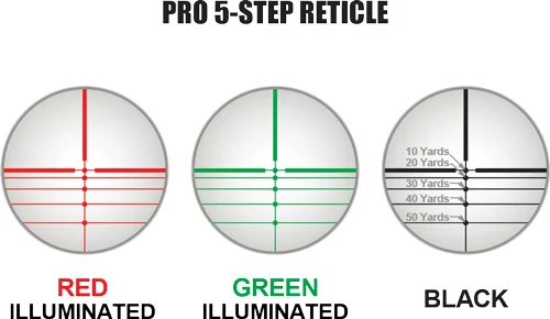 UTG CROSSBOW SCOPE 4X32 1" PRO - 5-STEP RGB RETICLE QD RINGS - Image 3