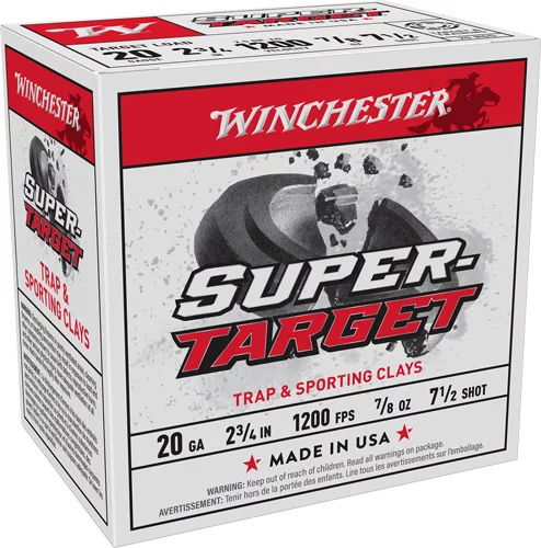 WINCHESTER SUPER TARGET 20GA - 2.75" 7/8OZ #7.5 250RD CASE
