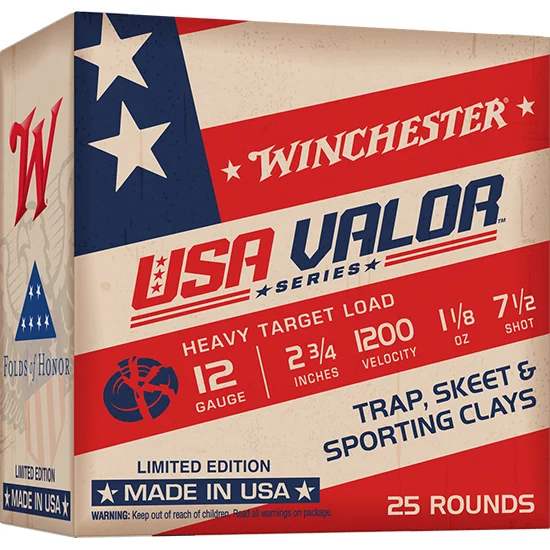WIN USA VALOR 12GA 2.75 LS 1-1/8OZ #7.5 25/10