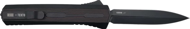 Zastava A7 OTF Knife - Tactical Black Wood | S35VN Dagger Blade