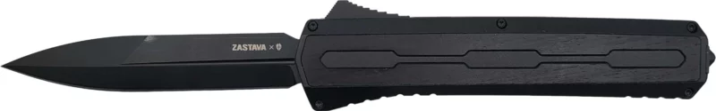 Zastava A7 OTF Knife - Tactical Black Wood | S35VN Spear Point Blade