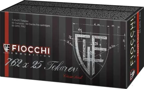 FIOCCHI 7.62X25 TOKAREV - 85GR FMJ 50RD 20BX/CS