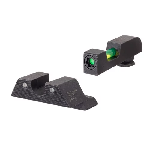 DI NIGHT SIGHT SET - BLACK, GLOCK STANDARD FRAME, FRONT BLACK OUTLINE / GREEN TRITIUM / GREEN FIBER, REAR BLACK OUTLINE / GREEN TRITIUM