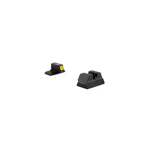 HD NIGHT SIGHTS - H&K P2000/P2000SK, FRONT YELLOW OUTLINE/GREEN TRITIUM, REAR BLACK OUTLINE/GREEN TRITIUM