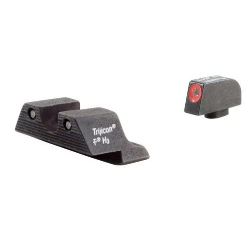 HD NIGHT SIGHTS - GLOCK LARGE FRAMES, FRONT ORANGE OUTLINE / GREEN TRITIUM, REAR BLACK OUTLINE / GREEN TRITIUM