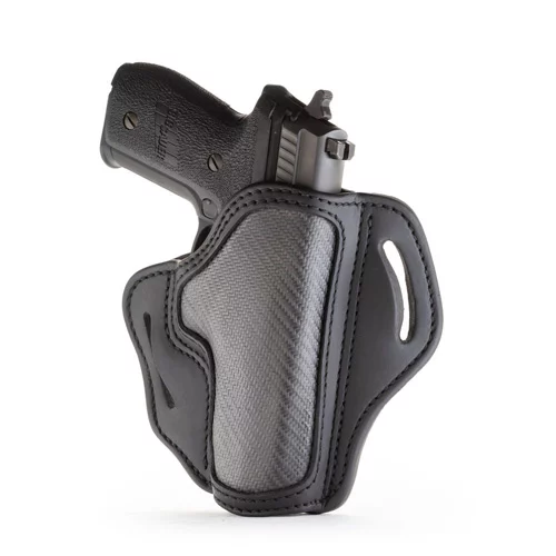 PROJECT STEALTH OPEN TOP BELT HOLSTER - BLACK, RIGHT HANDED, CARBON FIBER, BERETTA 92FS, BH2.3
