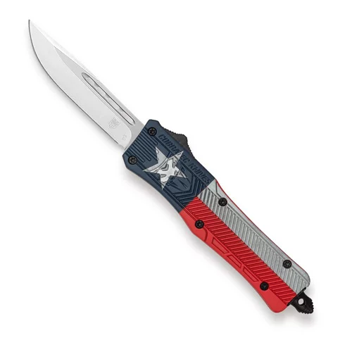MEDIUM CTK-1 CERAKOTE® TEXAS FLAG - 3" BLADE, DROP POINT, NOT SERRATED