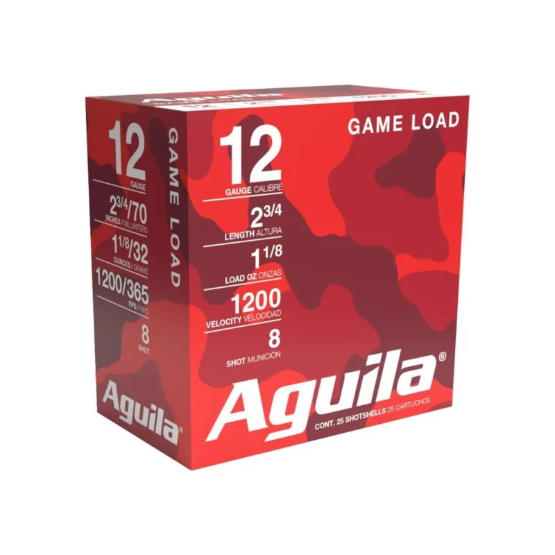 Aguila Field Shotshells 12 ga 2-3/4" 1-1/8oz 1200 fps #8 25/ct