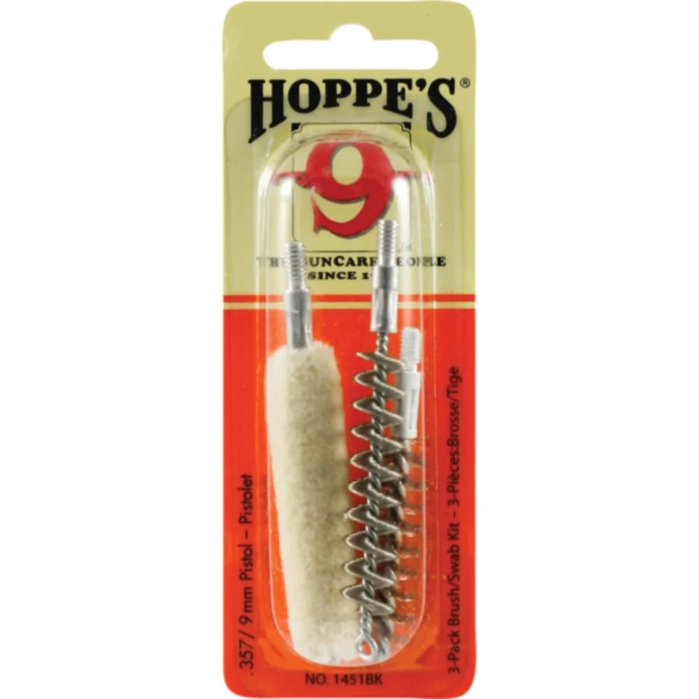 Hoppe's 3-Pack Brush/Swab Kit .357/9mm