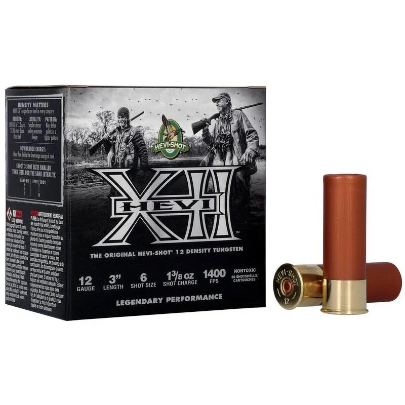 HEVI-SHOT HEVI-XII Shotshells 12ga 3" 1-3/4oz 1400 fps #6 25/ct