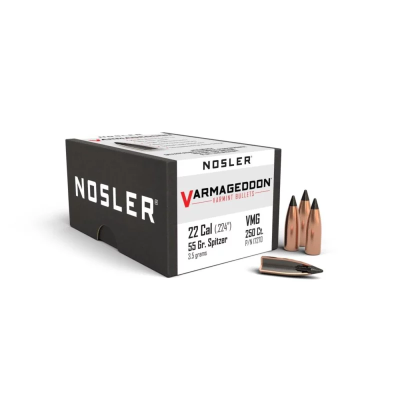 Nosler VarMageddon Bullets .22 cal .224" 55 gr FB-TIPPED 250/ct