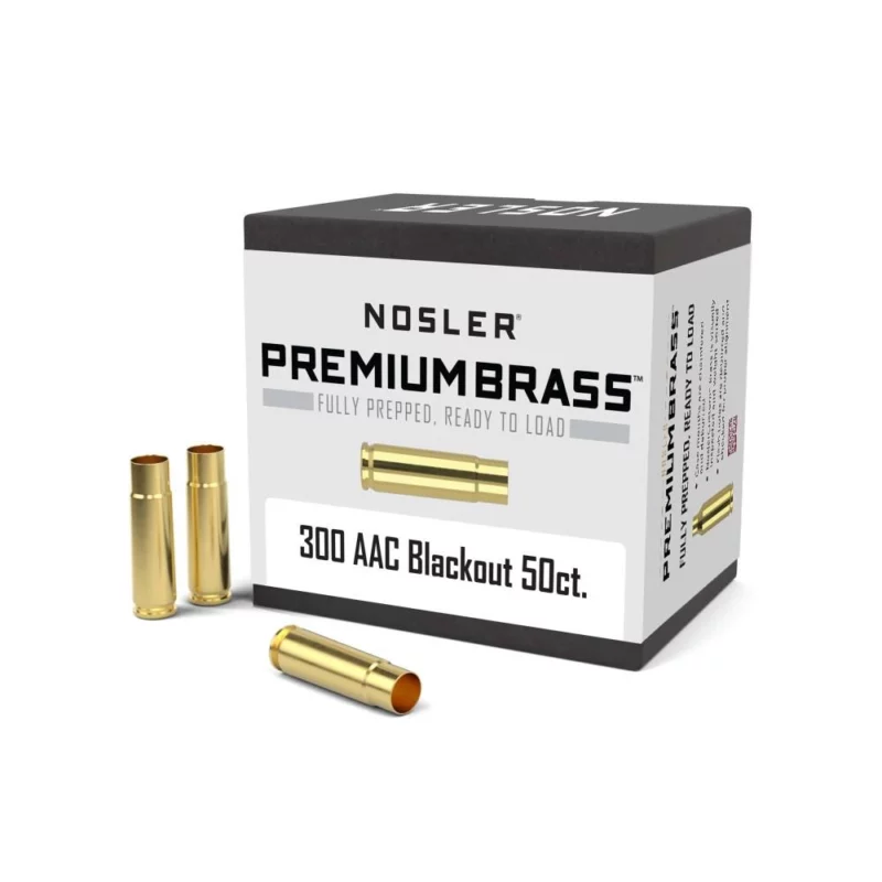 Nosler Unprimed Brass Rifle Cartridge Cases .300 AAC Blackout 50/ct