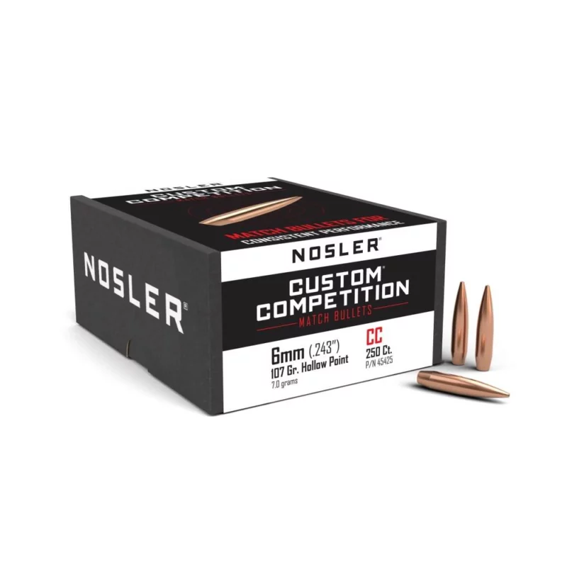 Nosler Custom Competition Bullets 6mm .243" 107 gr HPBT 250/ct