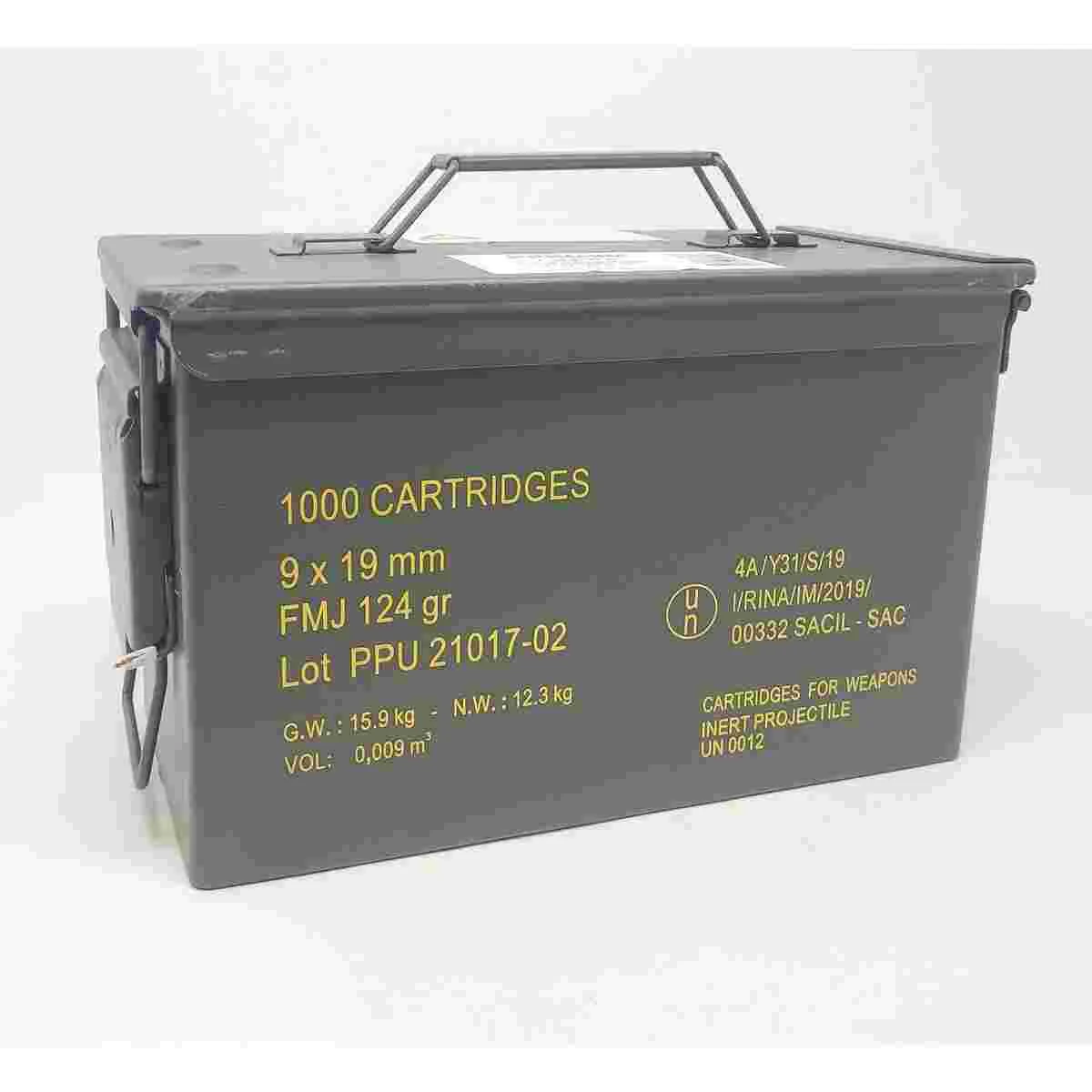 PPU Rangemaster Ammunition 9mm Luger 124gr FMJ 1263 fps 1000/ct (Metal Can)