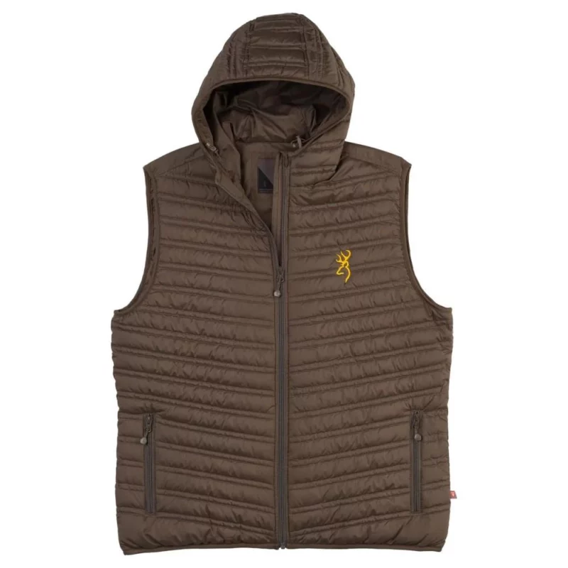 Browning Packable Puffer Hooded Vest Major Brown M