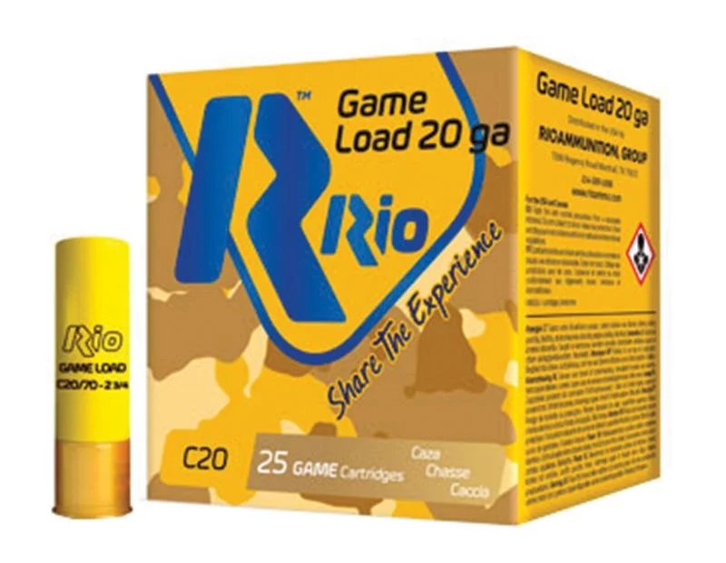 Rio Field Low Recoil Shotshells 20 ga 2-3/4" 1oz #7.5 1180 fps 25/ct