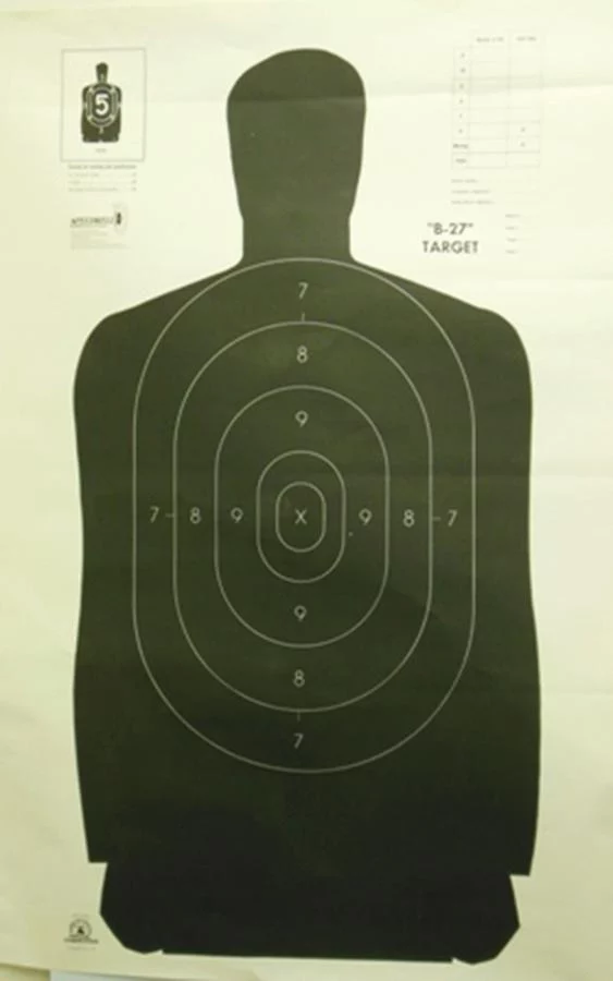Speedwell Official NRA Police Qualification Silhouette Police Silhouette - Black - 50 yd. 24" X 45" 100/Pack