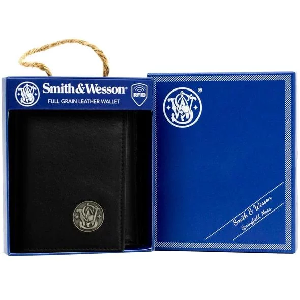 Rugged Rare Smith & Wesson Tri-Fold Wallet Black