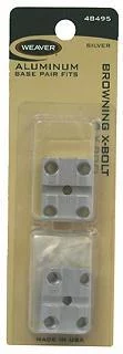 Weaver 2-Piece (Pairs) Top Mount Aluminum Scope Base - Silver - Browning X-Bolt