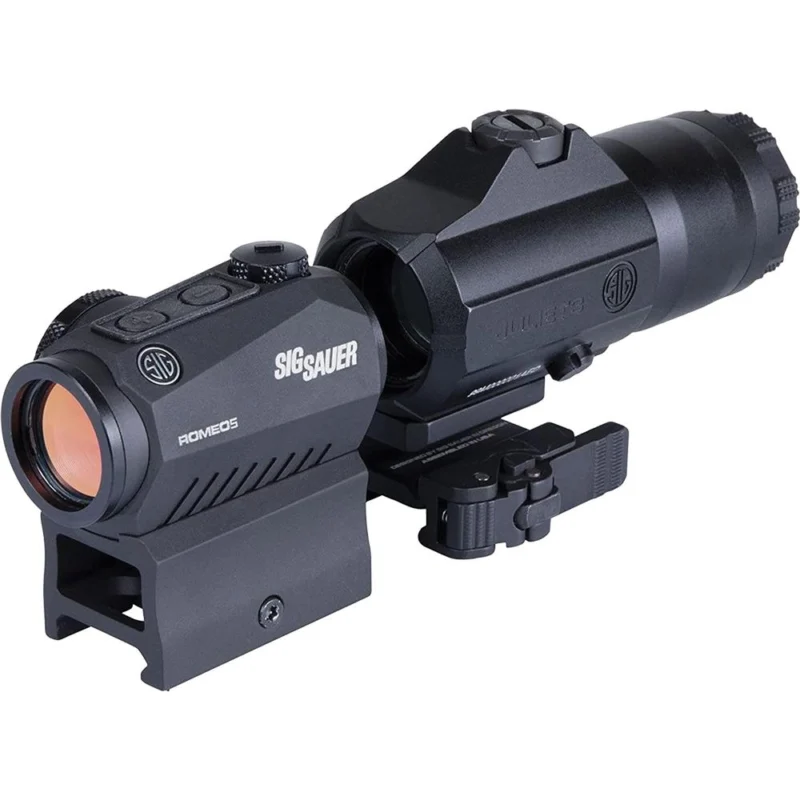 Sig Sauer ROMEO5 Red Dot Sight M1913 & Juliet3 3x Magnifier Combo - 1x20mm 2 MOA Red Dot Black Matte