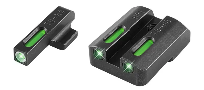Truglo TFX Tritium/Fiber-Optic Day/Night Sights - Walther PPS (Except M2) - White Outline Front/Rear Green