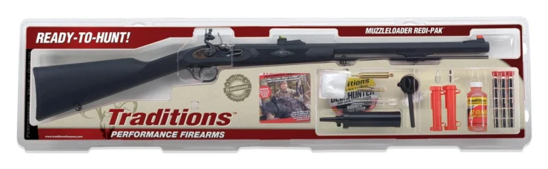 Traditions Deerhunter Flintlock Rifle .50 24" Blued Barrel Synthetic Stock with Redi-Pak