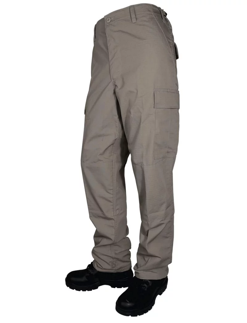 Tru-Spec BDU Basic Pants - 6.5oz. 65/35 Polyester Cotton Rip-Stop Zip Fly Closure Khaki Medium