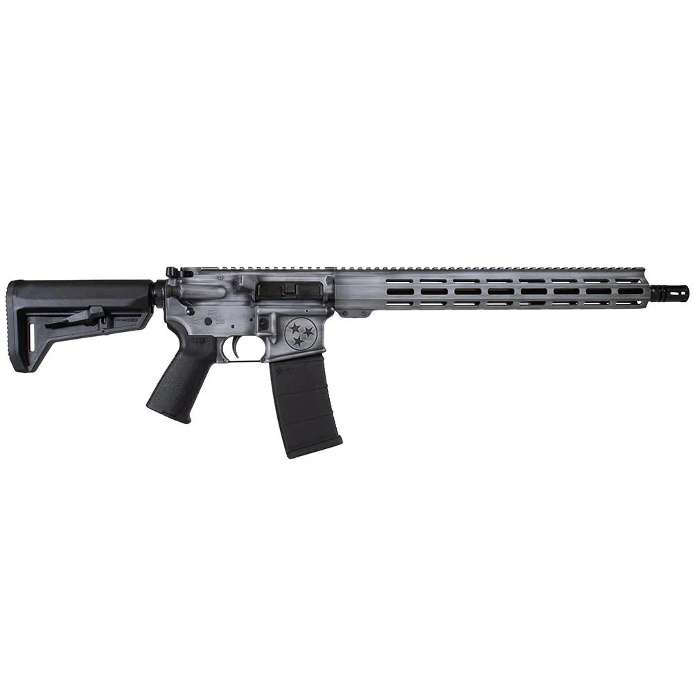 Shark Coast Tactical "Tennessee Battleship Grey Battleworn" AR-15 Rifle 5.56mm 30rd Magazine 16" Barrel 15" MLOK Handguard