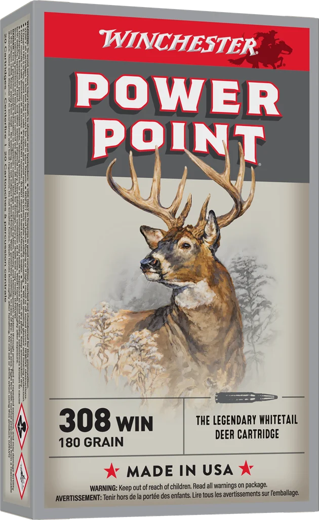 WINCHESTER POWER POINT 308WIN 180GR 20RD BX 200RD CASE